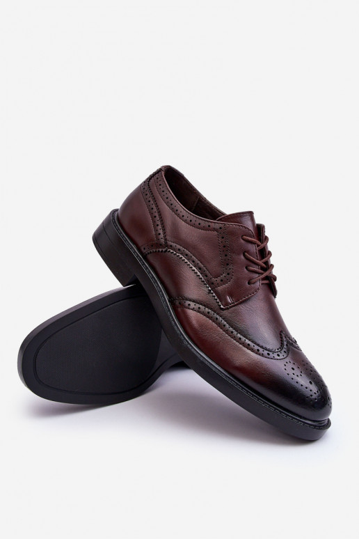 Men's Elegant Leather Shoes Brown...