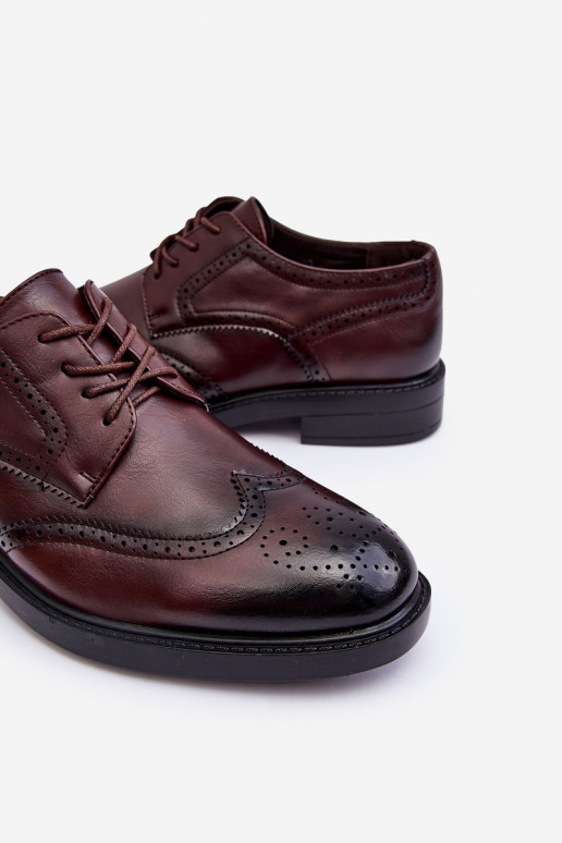 Men's Elegant Leather Shoes Brown...