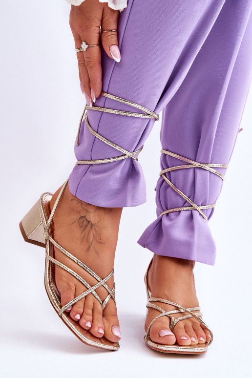 Tied Sandals With High Heels gold... Tied Sandals With High Heels gold...