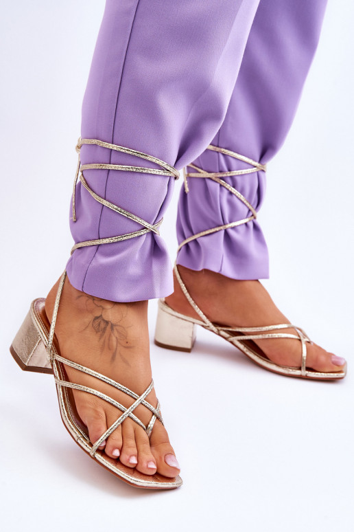 Tied Sandals With High Heels gold... Tied Sandals With High Heels gold...