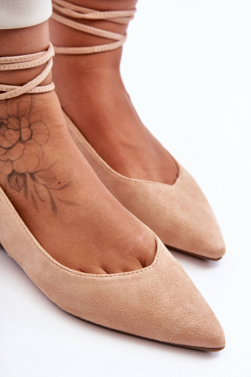 Women's Suede Lace-Up Ballet Flats... Women's Suede Lace-Up Ballet Flats...