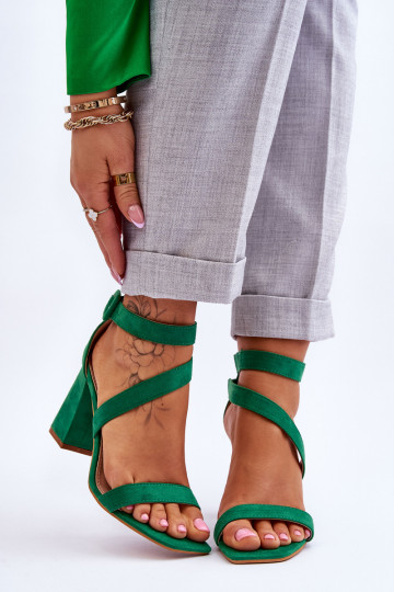 Women's Suede Heel Sandals...
