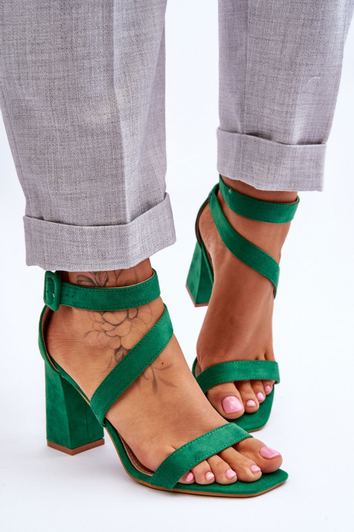 Women's Suede Heel Sandals Green Lanes Women's Suede Heel Sandals Green Lanes