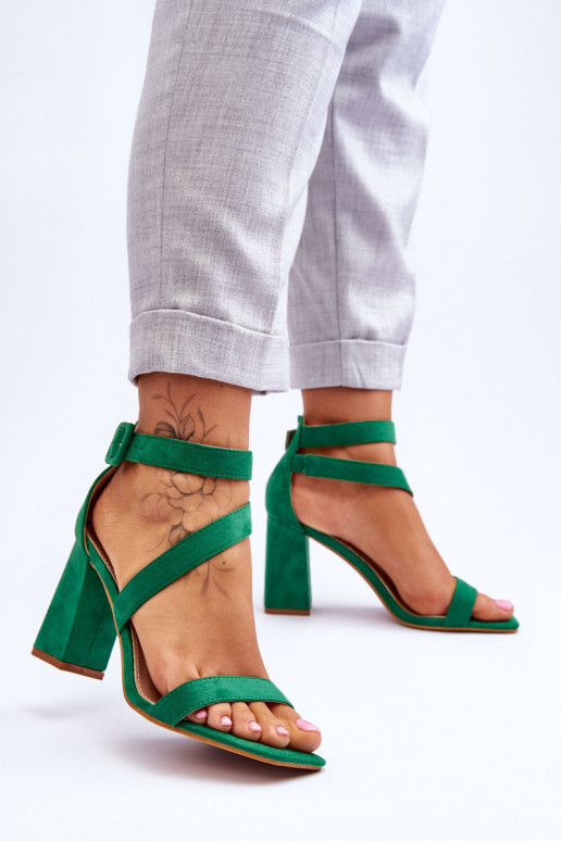 Women's Suede Heel Sandals Green Lanes Women's Suede Heel Sandals Green Lanes