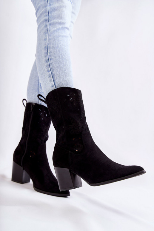 Women's Suede Boots With Cowboy Boots... Women's Suede Boots With Cowboy Boots...