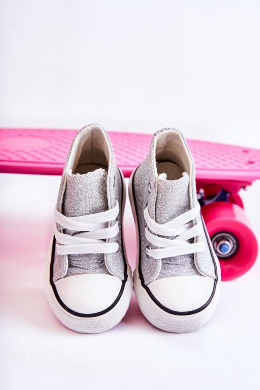 Children's High Sneakers Silver Catrina Children's High Sneakers Silver Catrina