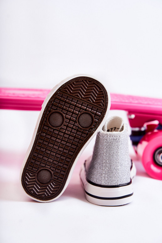 Children's High Sneakers Silver Catrina Children's High Sneakers Silver Catrina