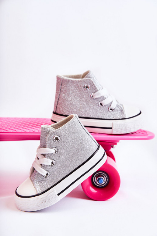 Children's High Sneakers Silver Catrina Children's High Sneakers Silver Catrina