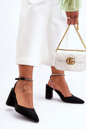 Suede Pumps with Decorative...