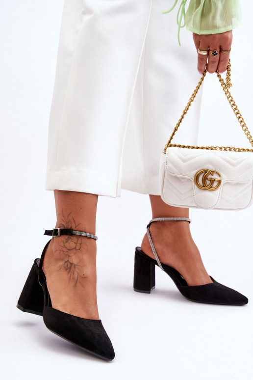 Suede Pumps with Decorative Strap... Suede Pumps with Decorative Strap...