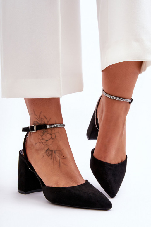 Suede Pumps with Decorative Strap... Suede Pumps with Decorative Strap...