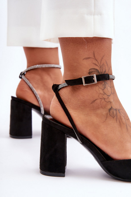 Suede Pumps with Decorative Strap... Suede Pumps with Decorative Strap...