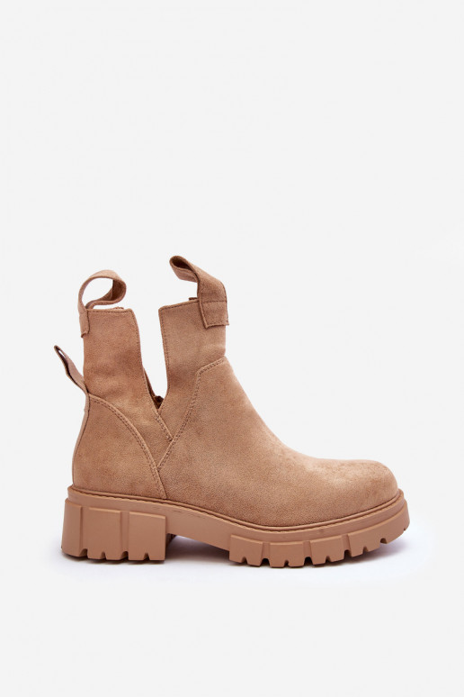 Cutout Worker Boots Beige Heaven Cutout Worker Boots Beige Heaven
