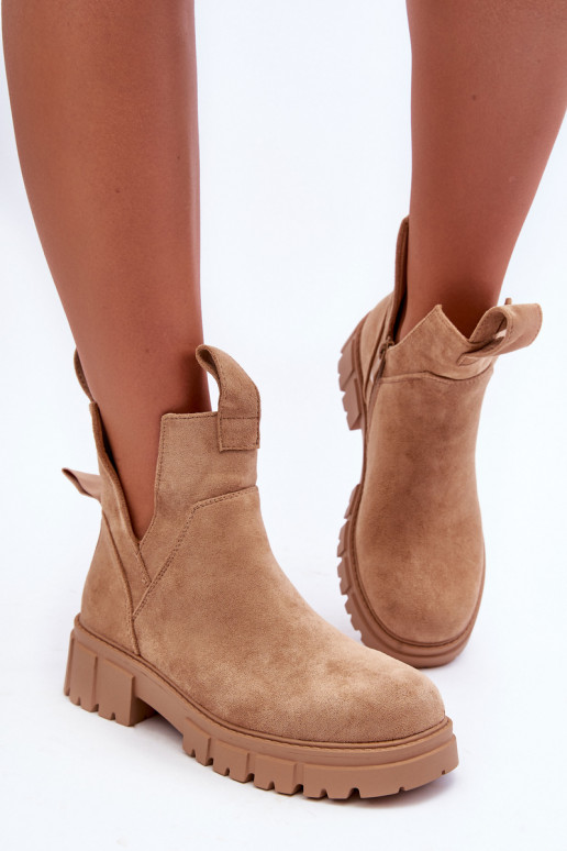 Cutout Worker Boots Beige Heaven Cutout Worker Boots Beige Heaven