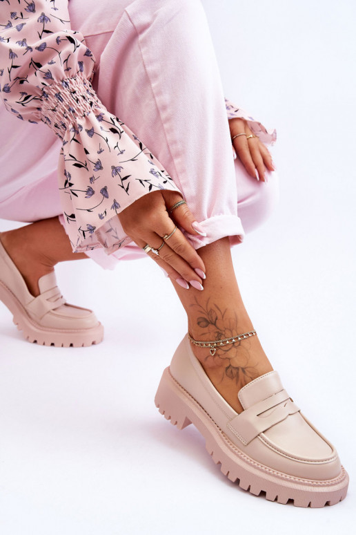 Leather Slip-On Platform Loafers... Leather Slip-On Platform Loafers...