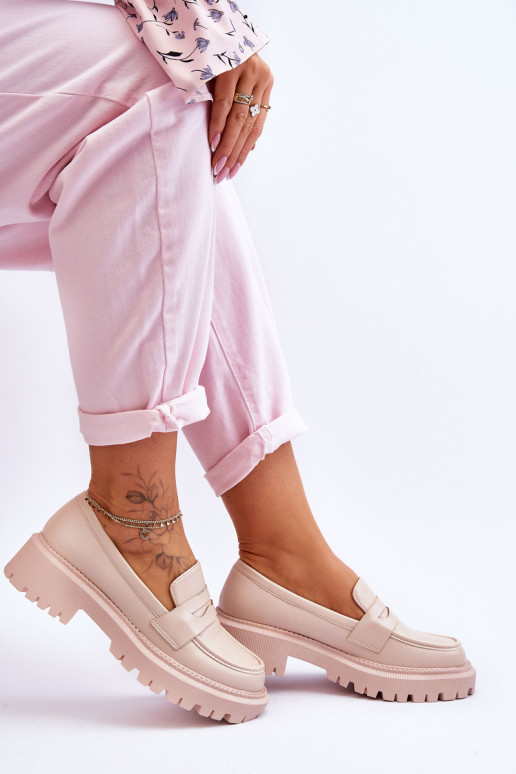 Leather Slip-On Platform Loafers... Leather Slip-On Platform Loafers...