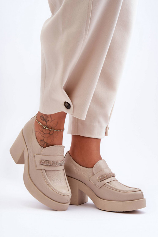 Leather Heeled Shoes with... Leather Heeled Shoes with...
