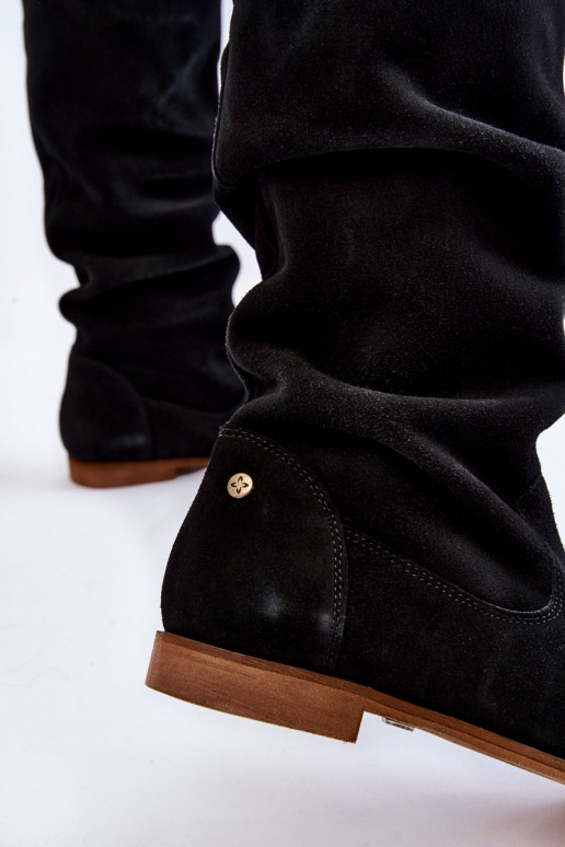 Women's Suede Knee Boots Maciejka Black Women's Suede Knee Boots Maciejka Black