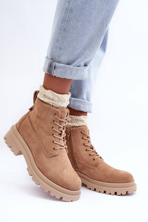 Suede Trapper Boots With Padded... Suede Trapper Boots With Padded...