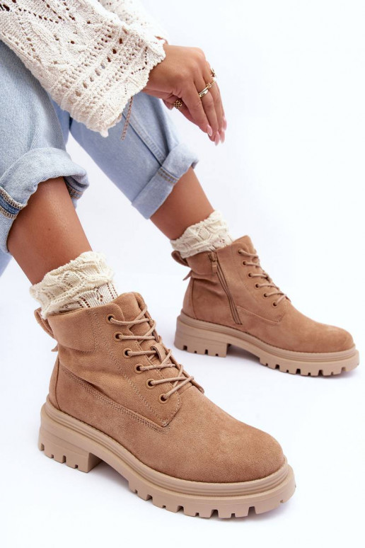 Suede Trapper Boots With Padded... Suede Trapper Boots With Padded...