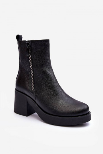 Leather Boots with Massive...