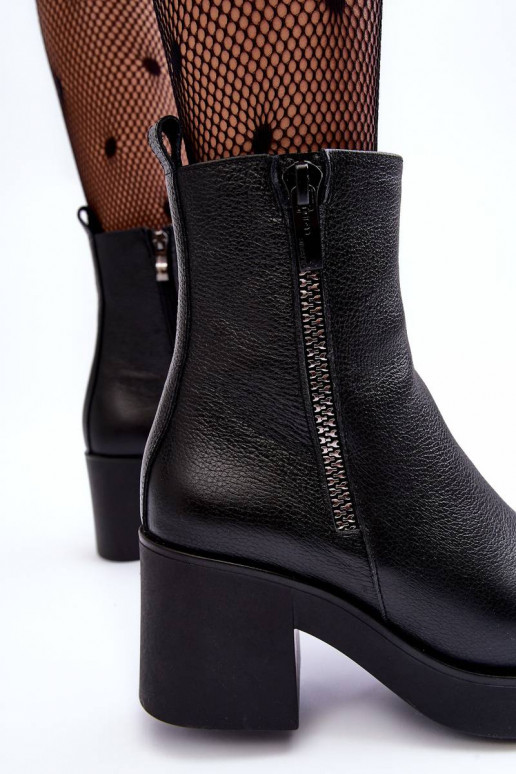 Leather Boots with Massive Heel and... Leather Boots with Massive Heel and...