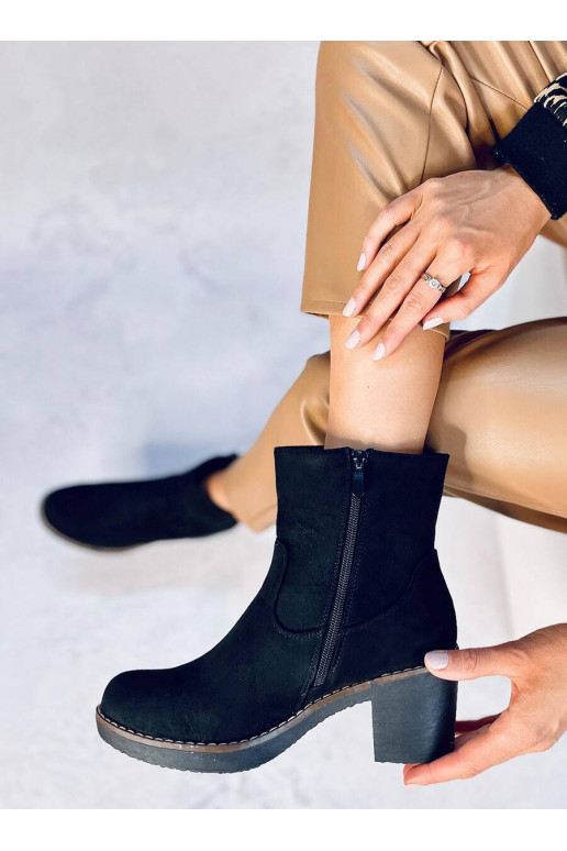 Boots with a rubber heel LINZI BLACK Boots with a rubber heel LINZI BLACK