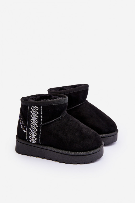 Children's Quilted Snow Boots Black...
