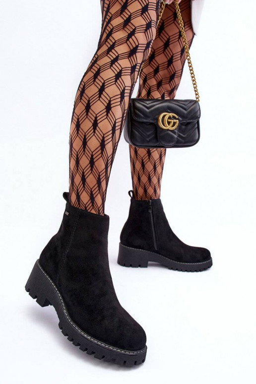 Suede Flat Heel Boots with Padded... Suede Flat Heel Boots with Padded...