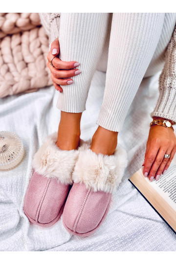Slippers with fur OTTEYS pink color