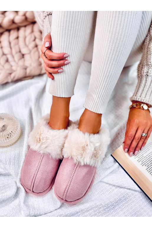 Slippers with fur OTTEYS pink color