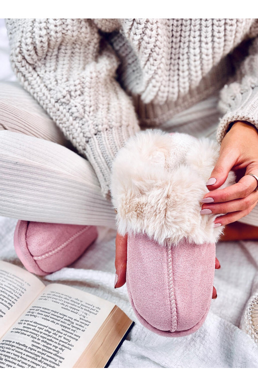 Slippers with fur OTTEYS pink color