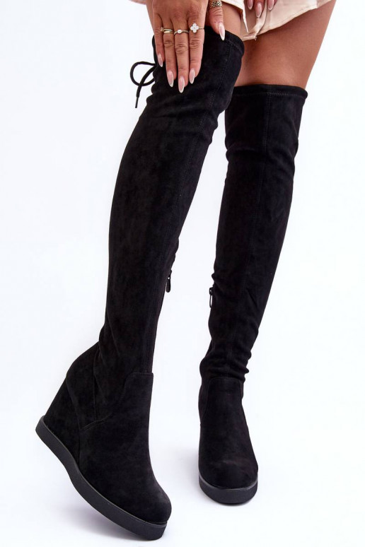 Suede Musketeer Boots on Platforms... Suede Musketeer Boots on Platforms...