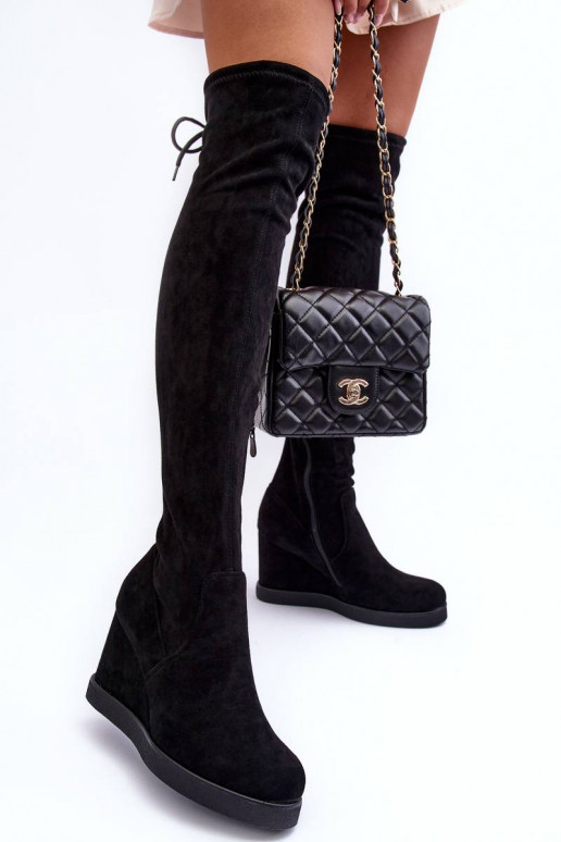 Suede Musketeer Boots on Platforms... Suede Musketeer Boots on Platforms...