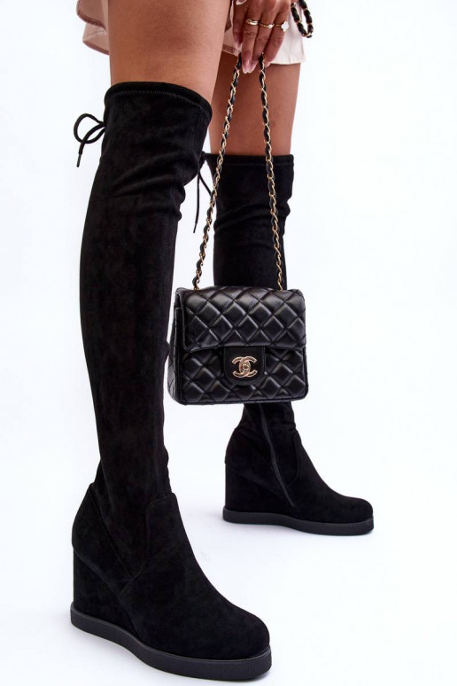 Suede Musketeer Boots on Platforms... Suede Musketeer Boots on Platforms...