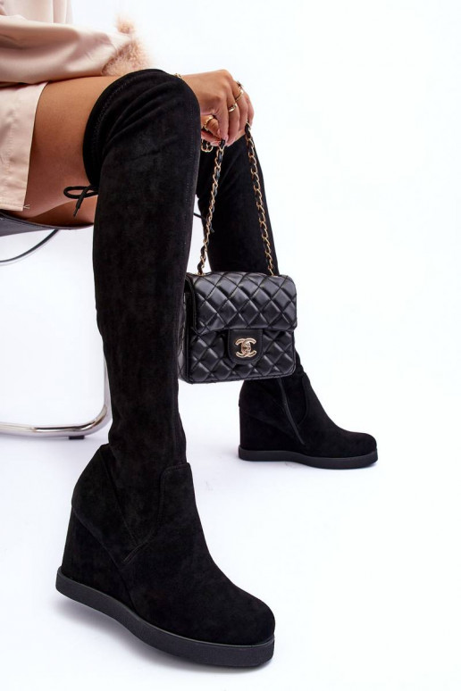 Suede Musketeer Boots on Platforms... Suede Musketeer Boots on Platforms...