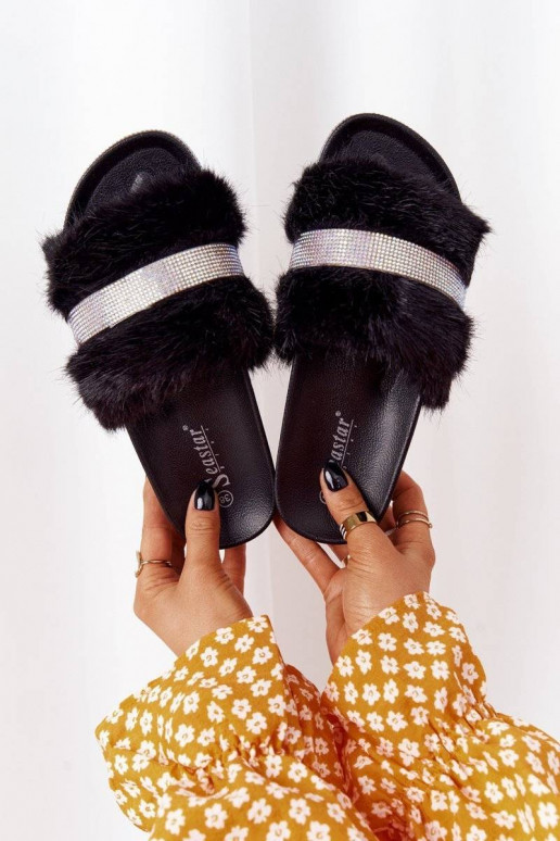Platform Slippers With Fur And Cubic... Platform Slippers With Fur And Cubic...