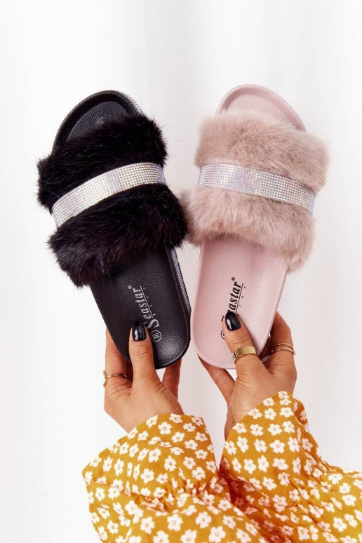 Platform Slippers With Fur And Cubic... Platform Slippers With Fur And Cubic...