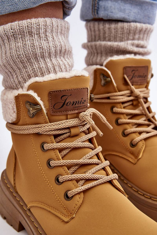 Women's Leather Trappers With Fur Camel Lynnvia