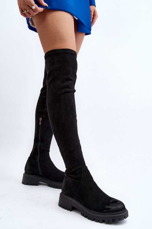 Women's flat heel over-the-knee boots La.Fi Black
