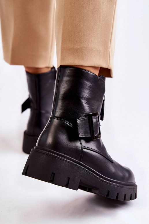 Women's Warm Boots With Zipper Black Torey