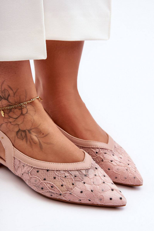 Women's Polka Dot Ballet Flats Pink Adore