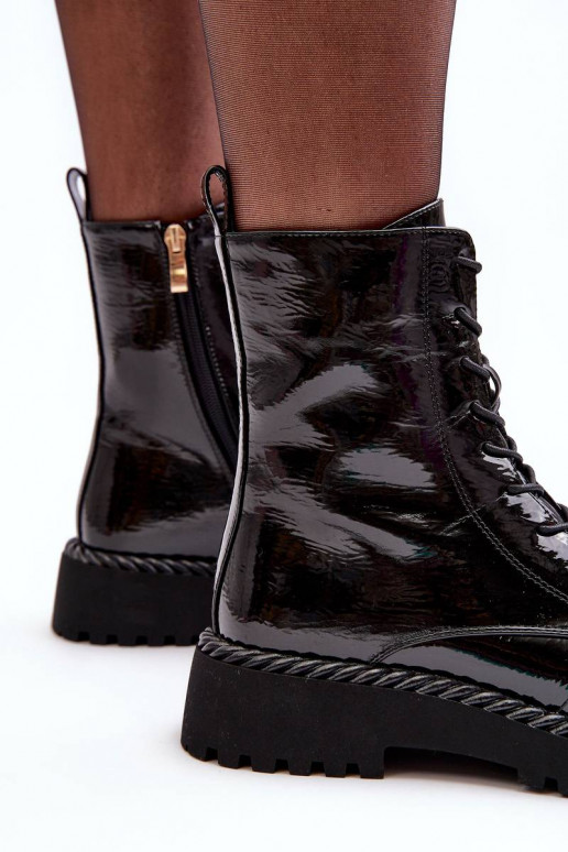 Women's Lacquered Boots Workery With... Women's Lacquered Boots Workery With...