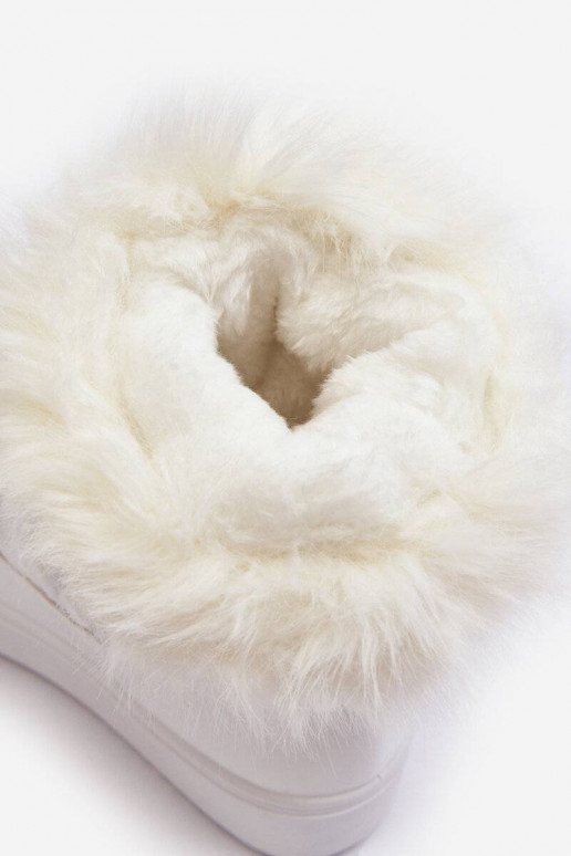 Women's Laced Snow Boots White Santero Women's Laced Snow Boots White Santero