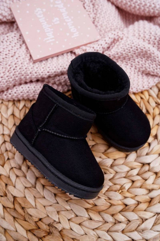 Kids' Warm-up Snow Boots Black Gooby