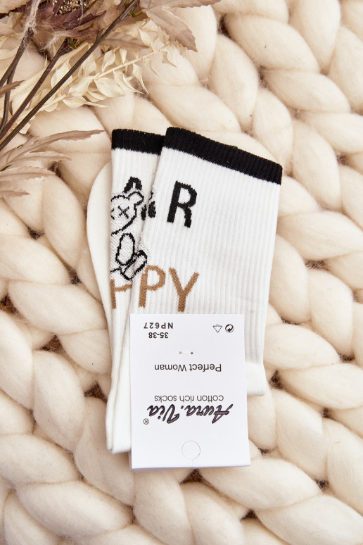 Socks with the inscription I m white