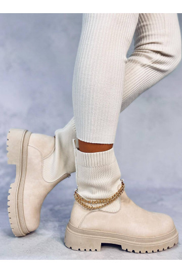Boots with an elastic upper JESSE BEIGE