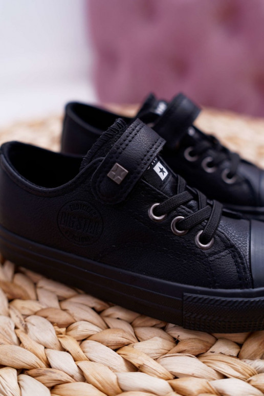 Kids Leather Sneakers BIG STAR Black