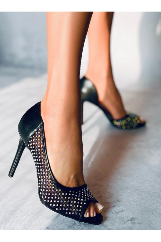 copy of  open toe GLASS BLACK