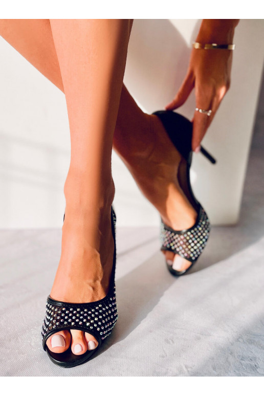 copy of  open toe GLASS BLACK
